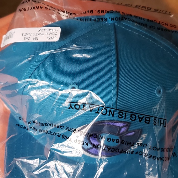 COACH FLAT BRIM HAT:NWT  SIGNATURE TWIST (C2451) TEAL - Picture 15 of 15